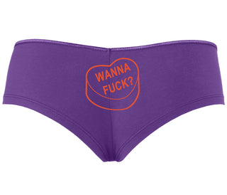 Valentines Day Candy - Wanna Fuck - Purple Boyshort