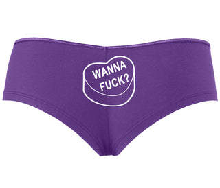 Valentines Day Candy - Wanna Fuck - Purple Boyshort