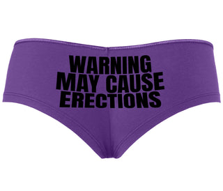 Warning May Cause Erections - Purple Boyshort
