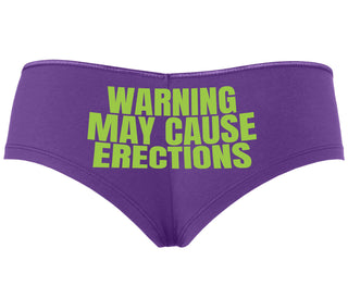 Warning May Cause Erections - Purple Boyshort