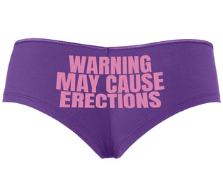 Warning May Cause Erections - Purple Boyshort