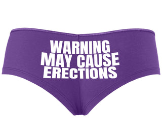 Warning May Cause Erections - Purple Boyshort