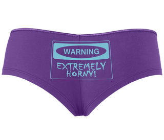 Warning Extremely Horny - Purple Boyshort