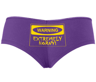 Warning Extremely Horny - Purple Boyshort