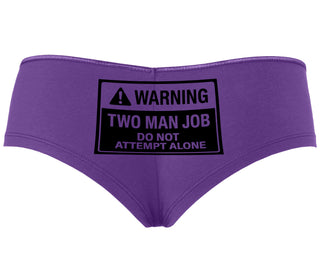 Warning Two Man Job - Purple Boyshort
