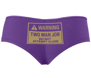 Warning Two Man Job - Purple Boyshort