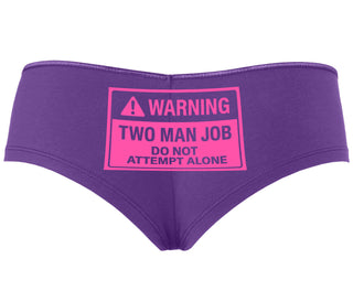 Warning Two Man Job - Purple Boyshort