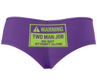 Warning Two Man Job - Purple Boyshort