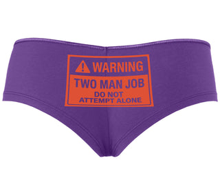 Warning Two Man Job - Purple Boyshort