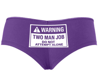 Warning Two Man Job - Purple Boyshort