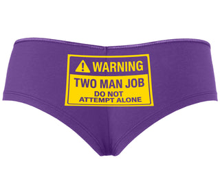 Warning Two Man Job - Purple Boyshort