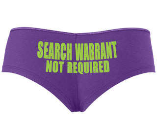 Search Warrant Not Required - Purple Boyshort