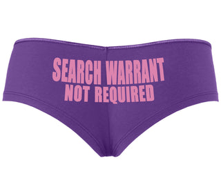 Search Warrant Not Required - Purple Boyshort