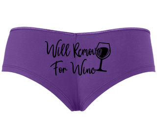 Will Remove For Wine - Purple Boyshort