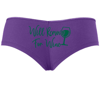 Will Remove For Wine - Purple Boyshort