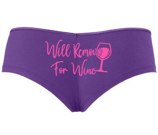 Will Remove For Wine - Purple Boyshort
