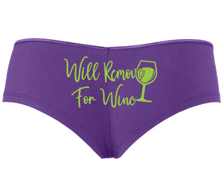 Will Remove For Wine - Purple Boyshort