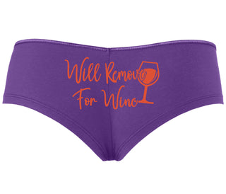 Will Remove For Wine - Purple Boyshort