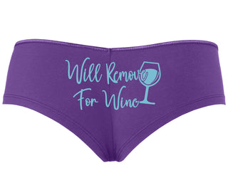 Will Remove For Wine - Purple Boyshort