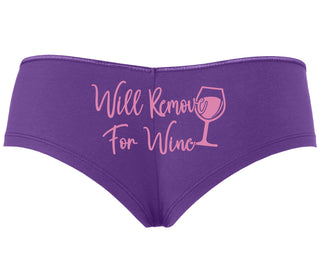 Will Remove For Wine - Purple Boyshort