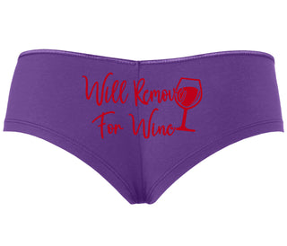 Will Remove For Wine - Purple Boyshort