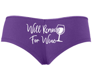 Will Remove For Wine - Purple Boyshort