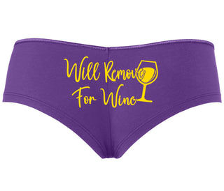Will Remove For Wine - Purple Boyshort
