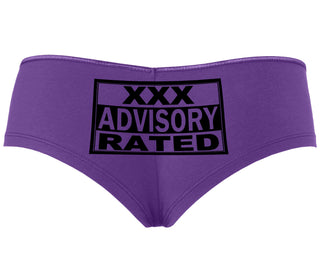 XXX Rated  Advisory Warning - Purple Boyshort