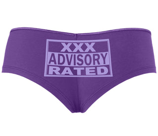 XXX Rated  Advisory Warning - Purple Boyshort
