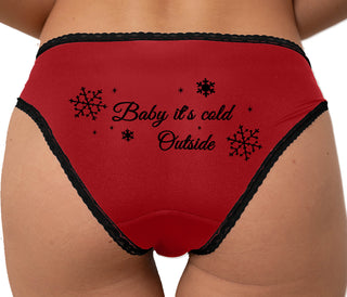 Baby It's Cold Outside Bikini - Red with Black Lace