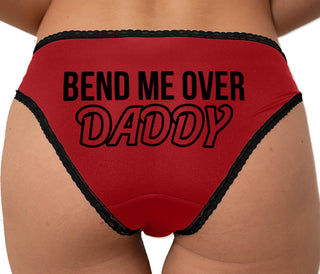 Bend Me Over Daddy Bikini - Red with Black Lace