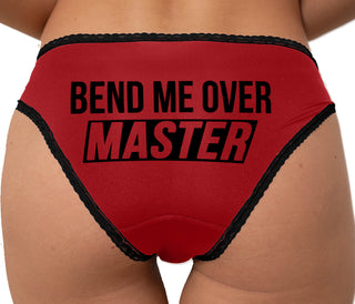 Bend Me Over Master Bikini - Red with Black Lace