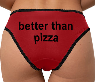 Better Than Pizza Bikini - Red with Black Lace