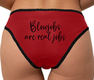 Blow Jobs Are Real Jobs - Sex Worker Positive Bikini - Red with Black Lace