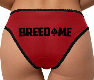 Breed Me - Queen of Spades Bikini - Red with Black Lace