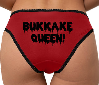 Bukkake Queen Bikini - Red with Black Lace