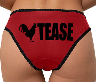 Cock Tease - Rooster Bikini - Red with Black Lace