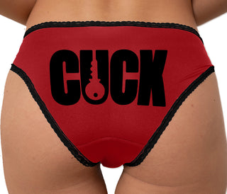 Cuck - Lock Logo Bikini - Red with Black Lace