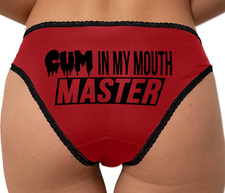Cum In My Mouth Master Bikini - Red with Black Lace
