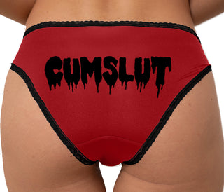 Cumslut - Cum Slut Bikini - Red with Black Lace