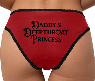 Daddys Deep Throat Princess Bikini - Red with Black Lace