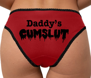 Daddy's Cumslut Bikini - Red with Black Lace
