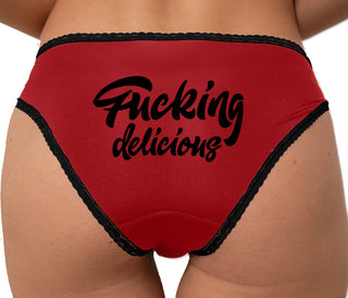 Fucking Delicious  Bikini - Red with Black Lace