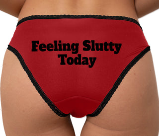 Feeling Slutty Today Bikini - Red with Black Lace