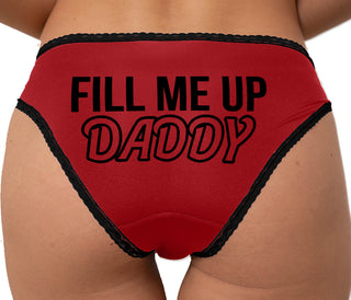 Fill Me Up Daddy Bikini - Red with Black Lace