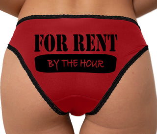 For Rent By The Hour Bikini - Red with Black Lace