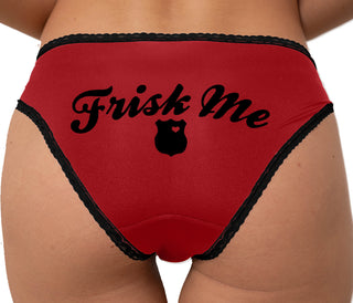 Frisk Me - Police Badge Bikini - Red with Black Lace