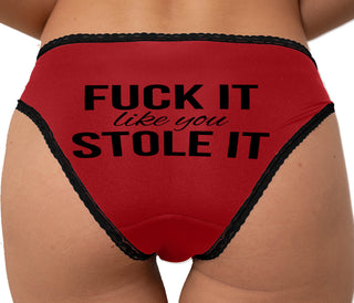 Fuck It Like You Stole It - Treat Me Rough Bikini - Red with Black Lace