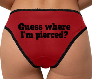 Guess Where I'm Pierced Bikini - Red with Black Lace