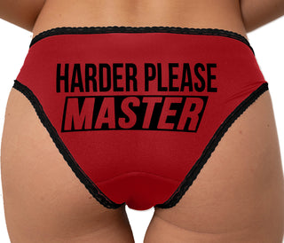 Harder Please Master Bikini - Red with Black Lace